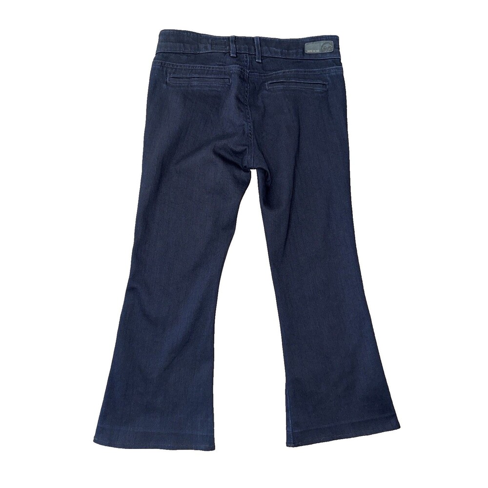 AG Adriano Goldschmied The Mia Cropped Pin Tuck Flare Jeans Navy Made USA 26 - Picture 4 of 15